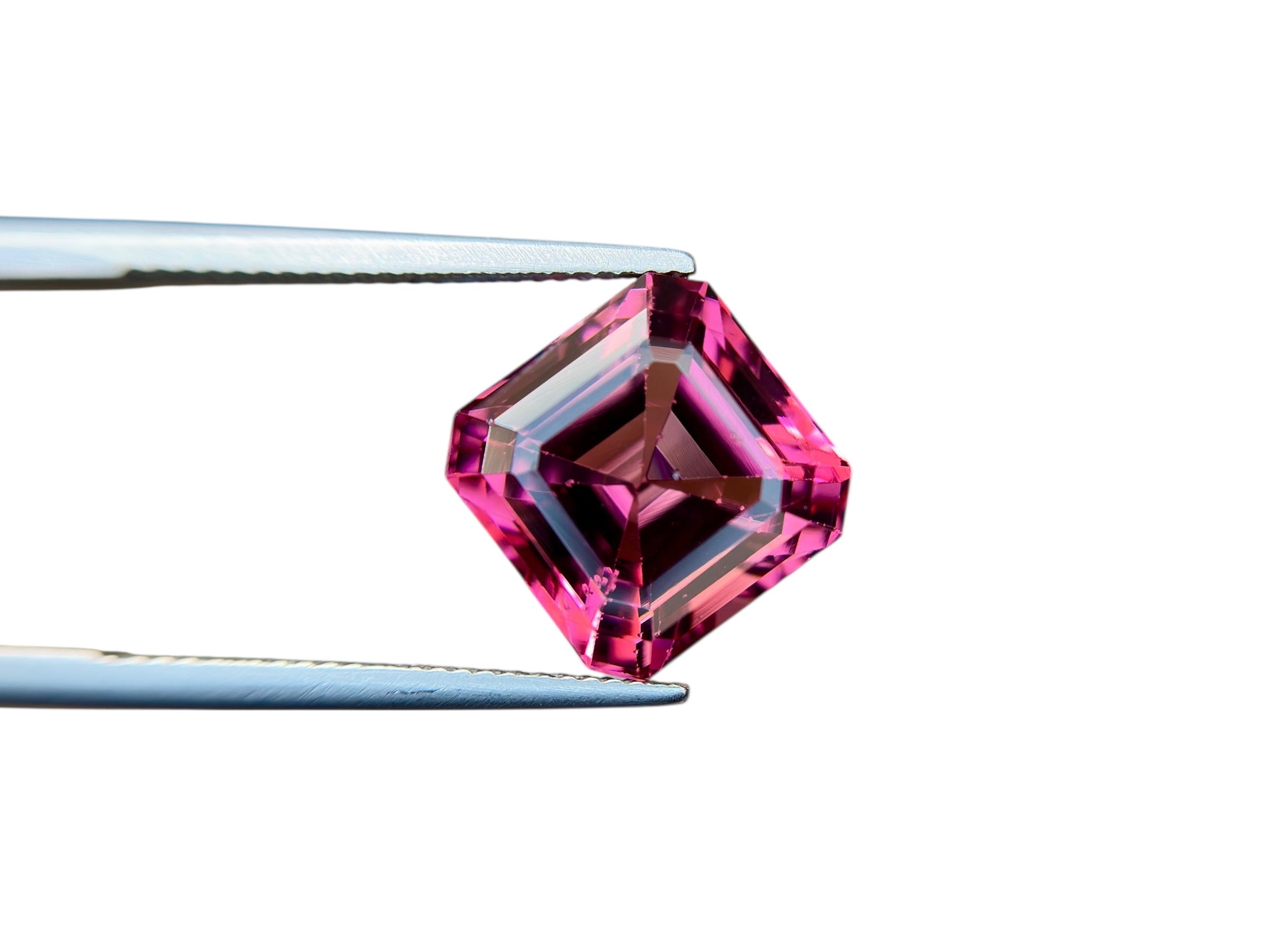 11.70 CT NATURAL RUBELLITE PERFECT EMERALD CUT