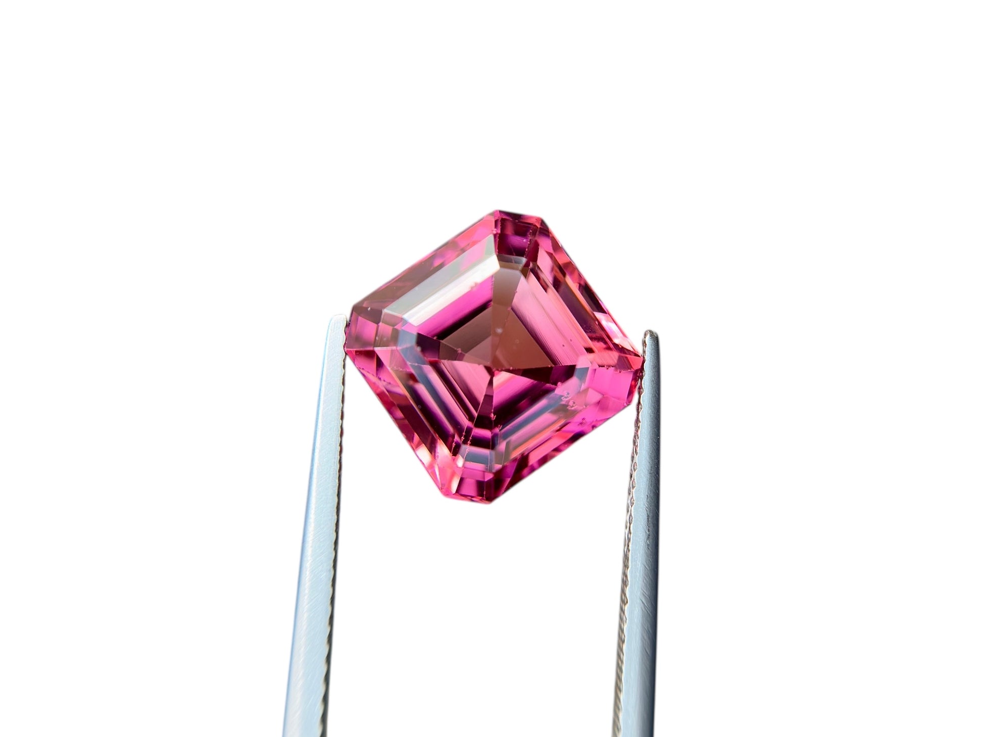 11.70 CT NATURAL RUBELLITE PERFECT EMERALD CUT