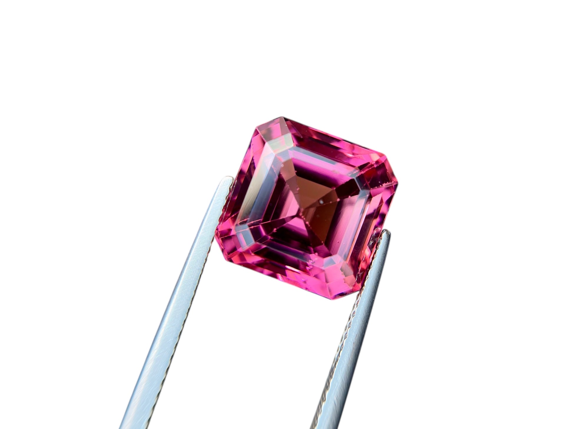 11.70 CT NATURAL RUBELLITE PERFECT EMERALD CUT