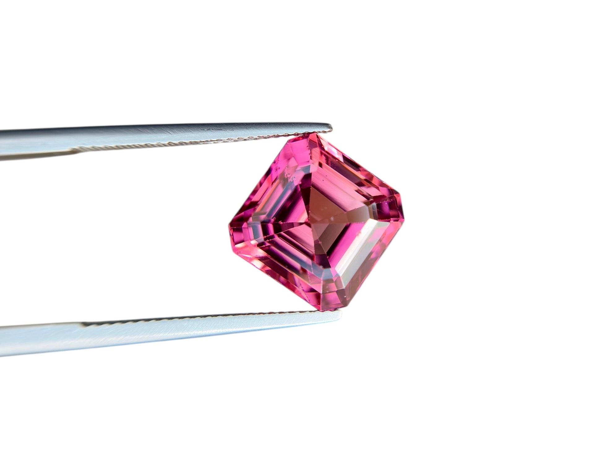 11.70 CT NATURAL RUBELLITE PERFECT EMERALD CUT