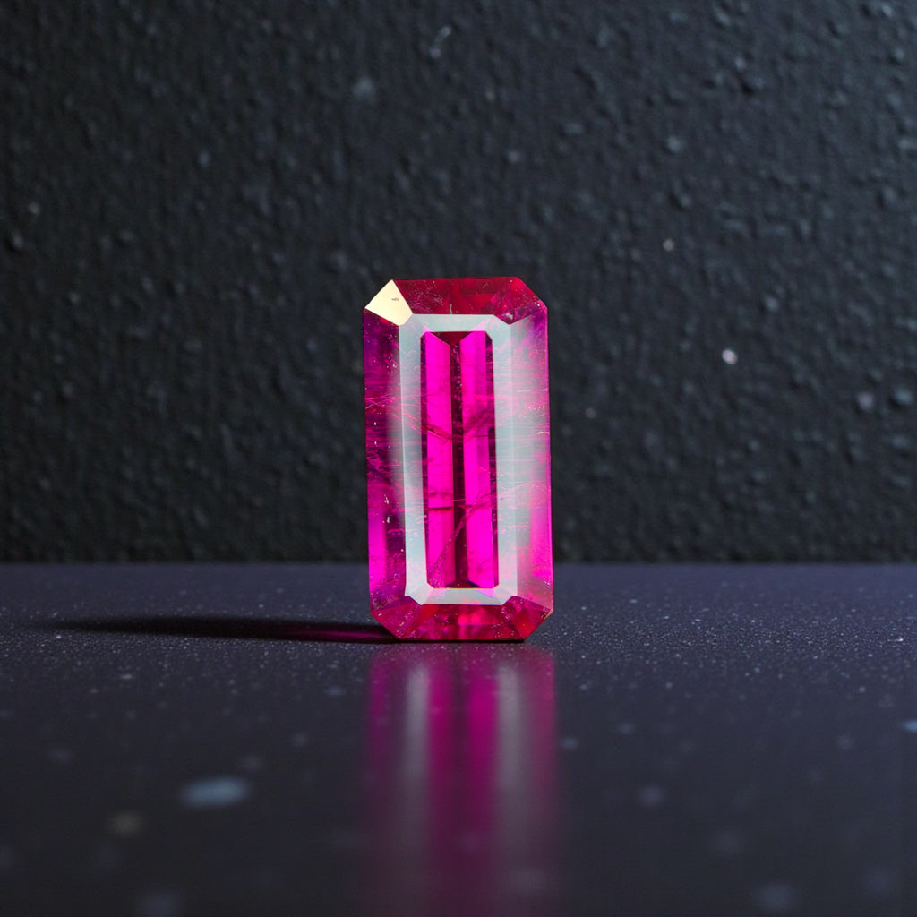 9.87 CT NATURAL RUBELLITE PERFECT EMERALD CUT