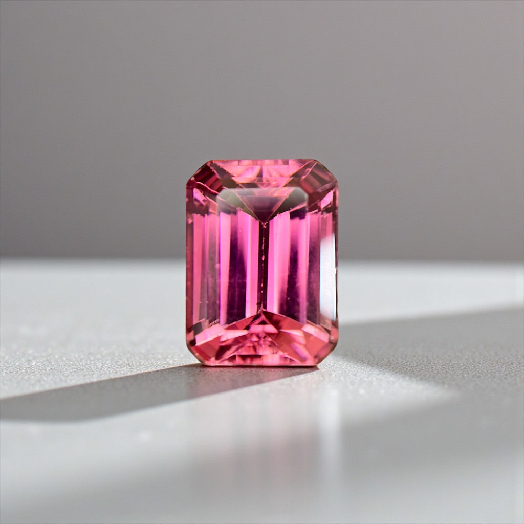 5.77 CT NATURAL RUBELLITE PERFECT EMERALD CUT