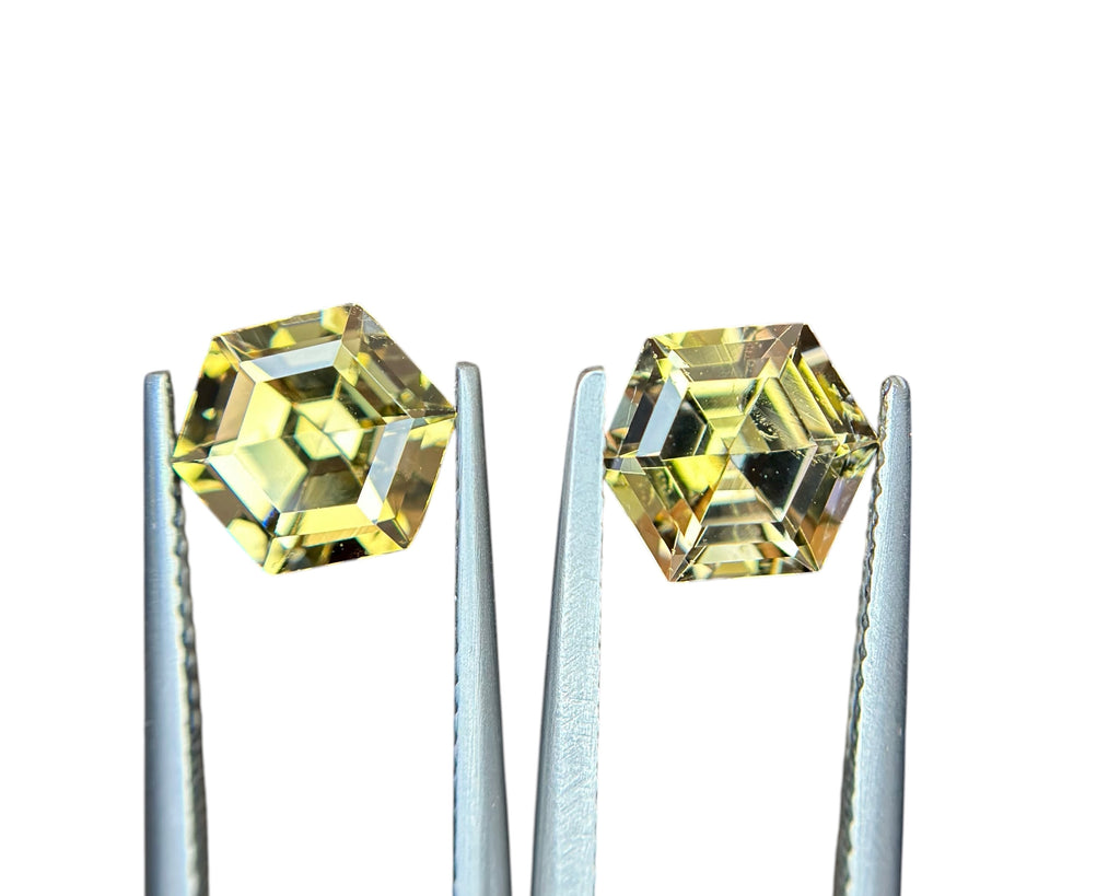 3.70 CT NATURAL TANZANITE PAIR WITH INTENSE YELLOW COLOR