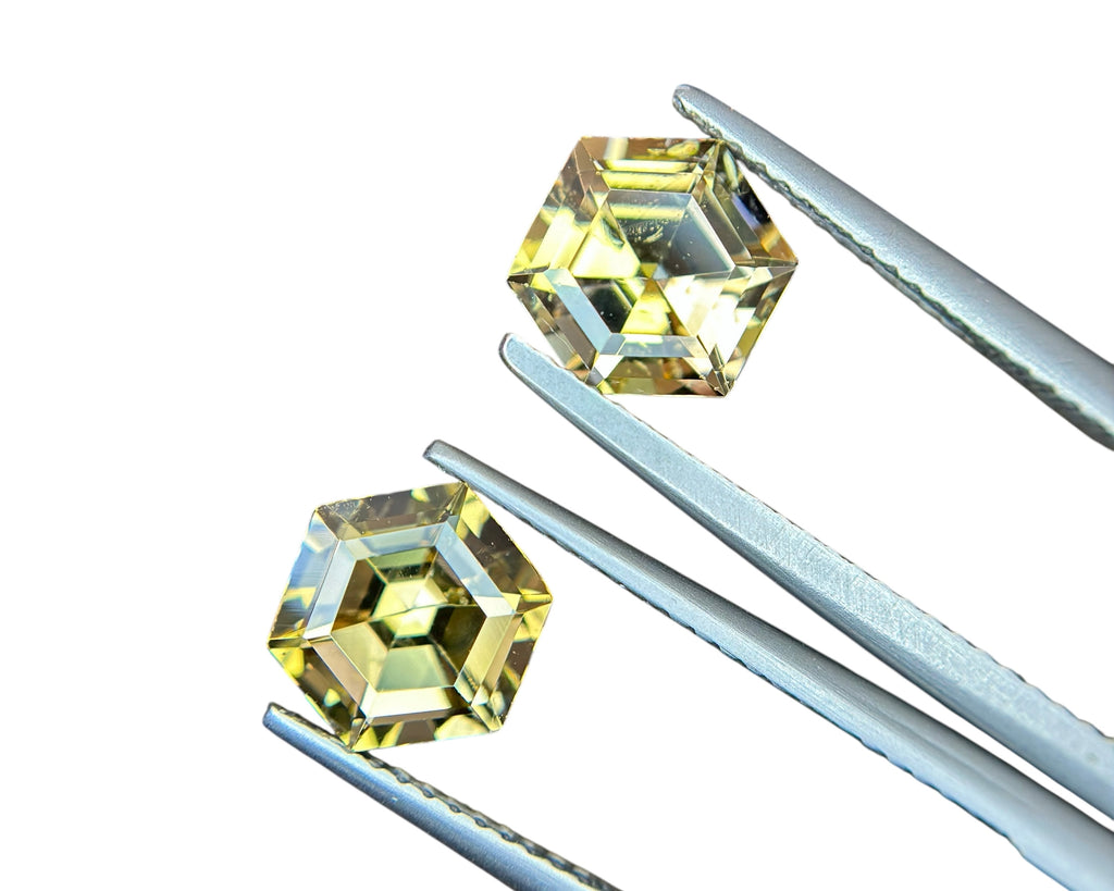 3.70 CT NATURAL TANZANITE PAIR WITH INTENSE YELLOW COLOR