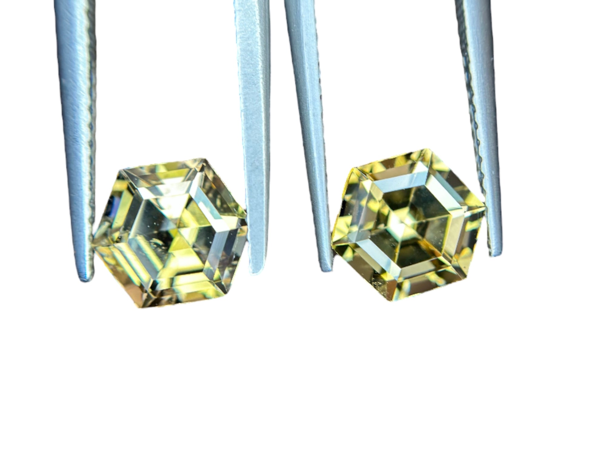 3.70 CT NATURAL TANZANITE PAIR WITH INTENSE YELLOW COLOR
