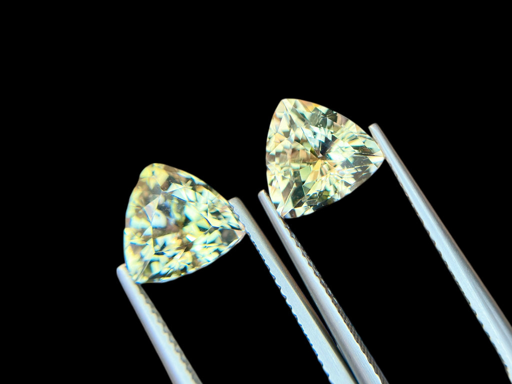 5.78 CT NO HEAT TANZANITE AMAZING PAIR WITH INTENSE YELLOW COLOR