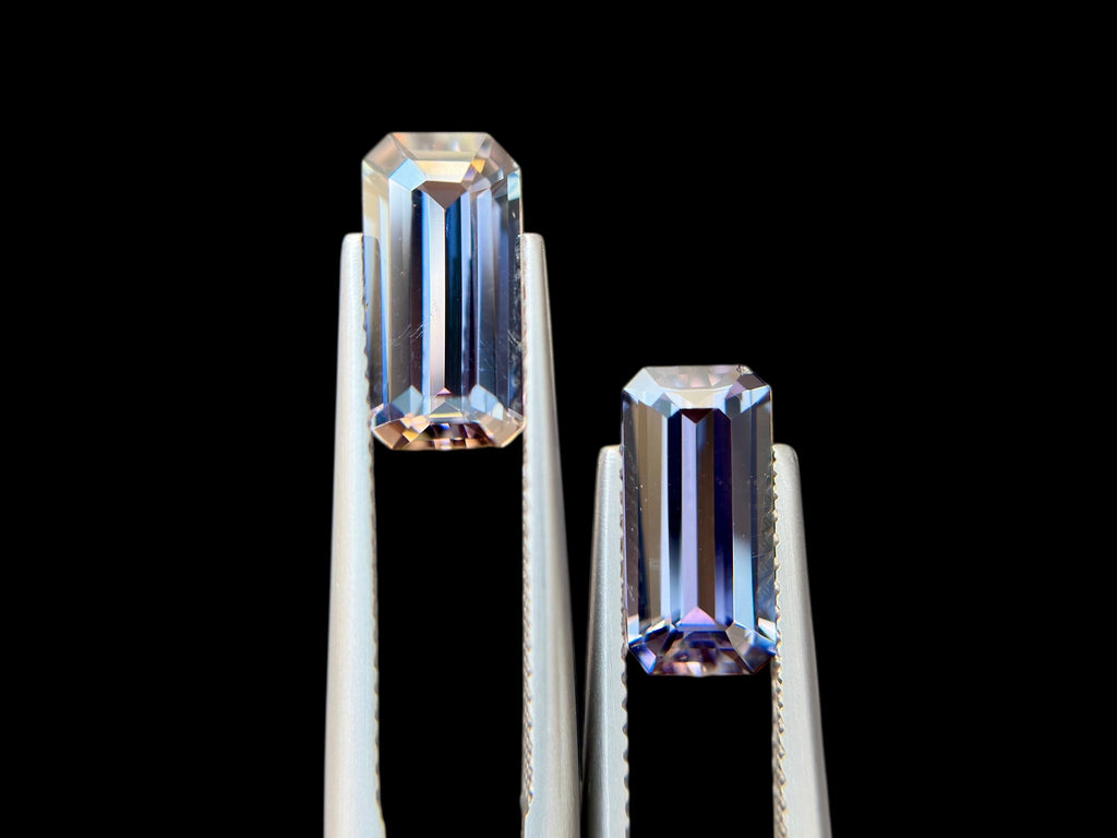 4.55 CT NO HEAT TANZANITE AMAZING PAIR WITH INTENSE BLUE COLOR