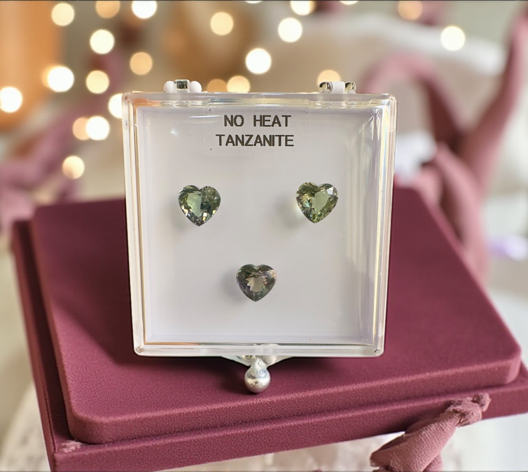 7.26 CT NATURAL NO HEAT HEART SHAPE TANZANITE SET