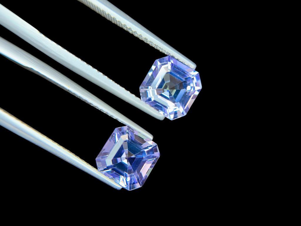 5.00 CT NO HEAT TANZANITE AMAZING PAIR WITH INTENSE BLUE COLOR