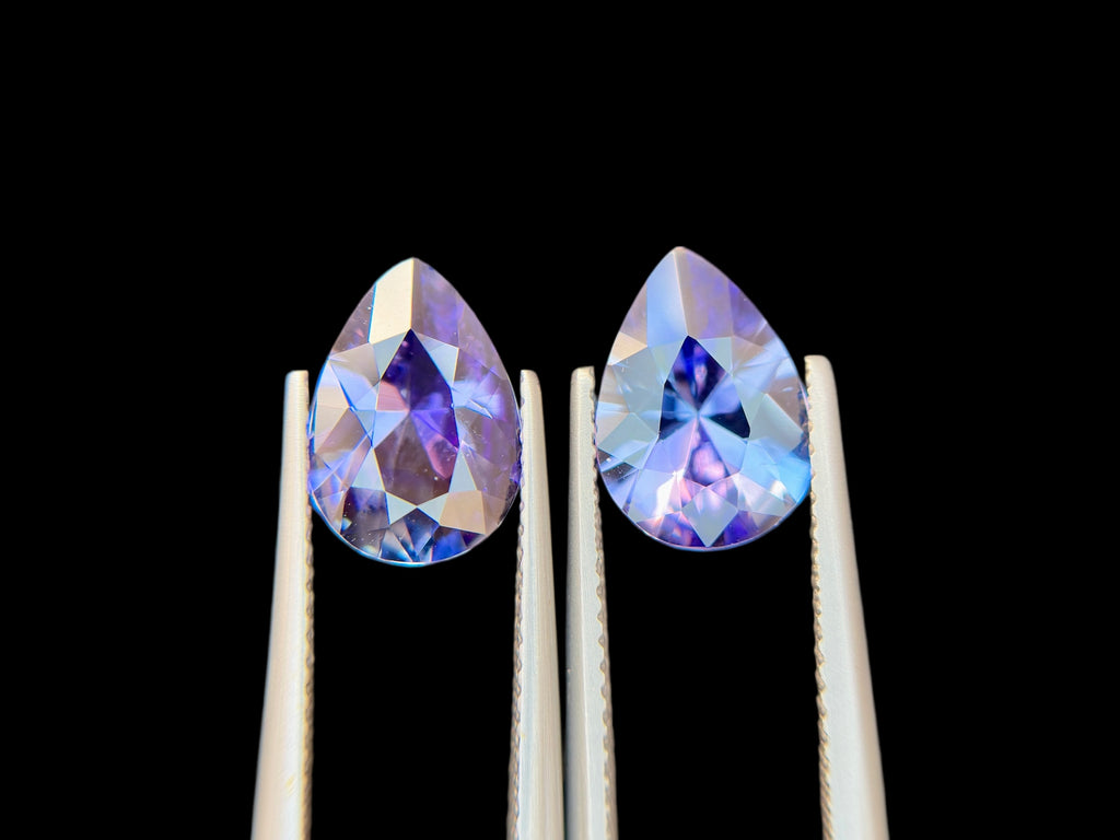 5.13 CT NO HEAT TANZANITE AMAZING PAIR WITH INTENSE PURPLE COLOR