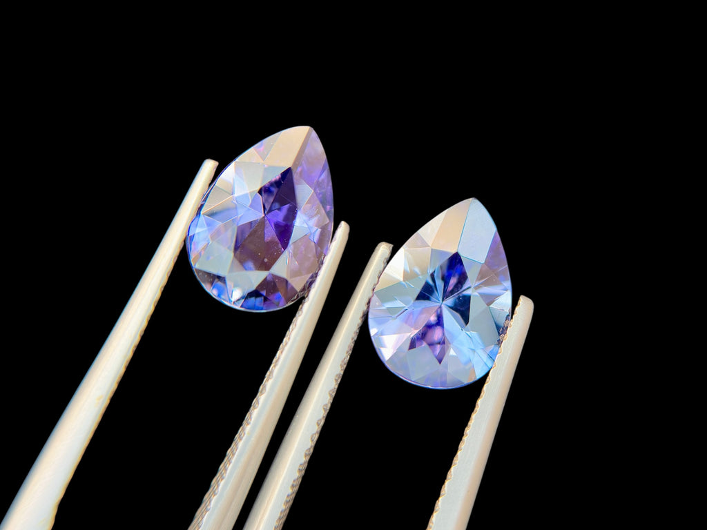5.13 CT NO HEAT TANZANITE AMAZING PAIR WITH INTENSE PURPLE COLOR