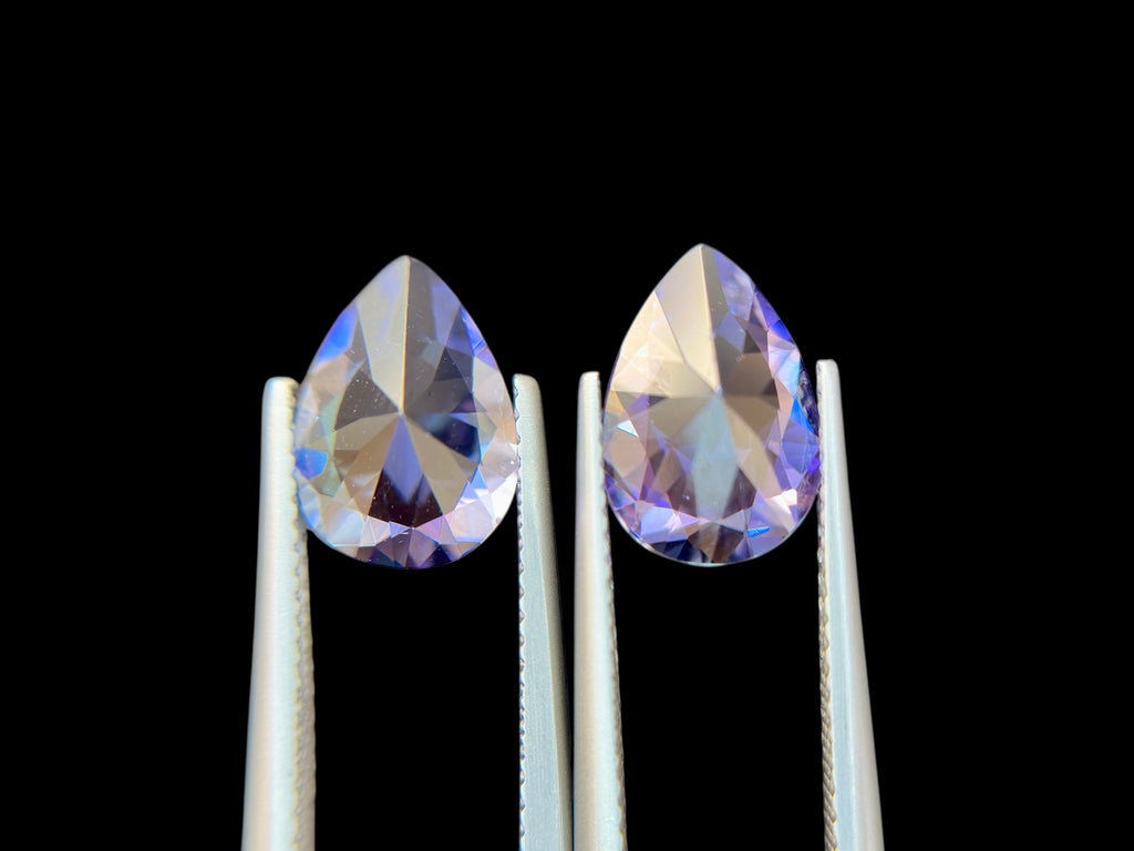 5.13 CT NO HEAT TANZANITE AMAZING PAIR WITH INTENSE PURPLE COLOR