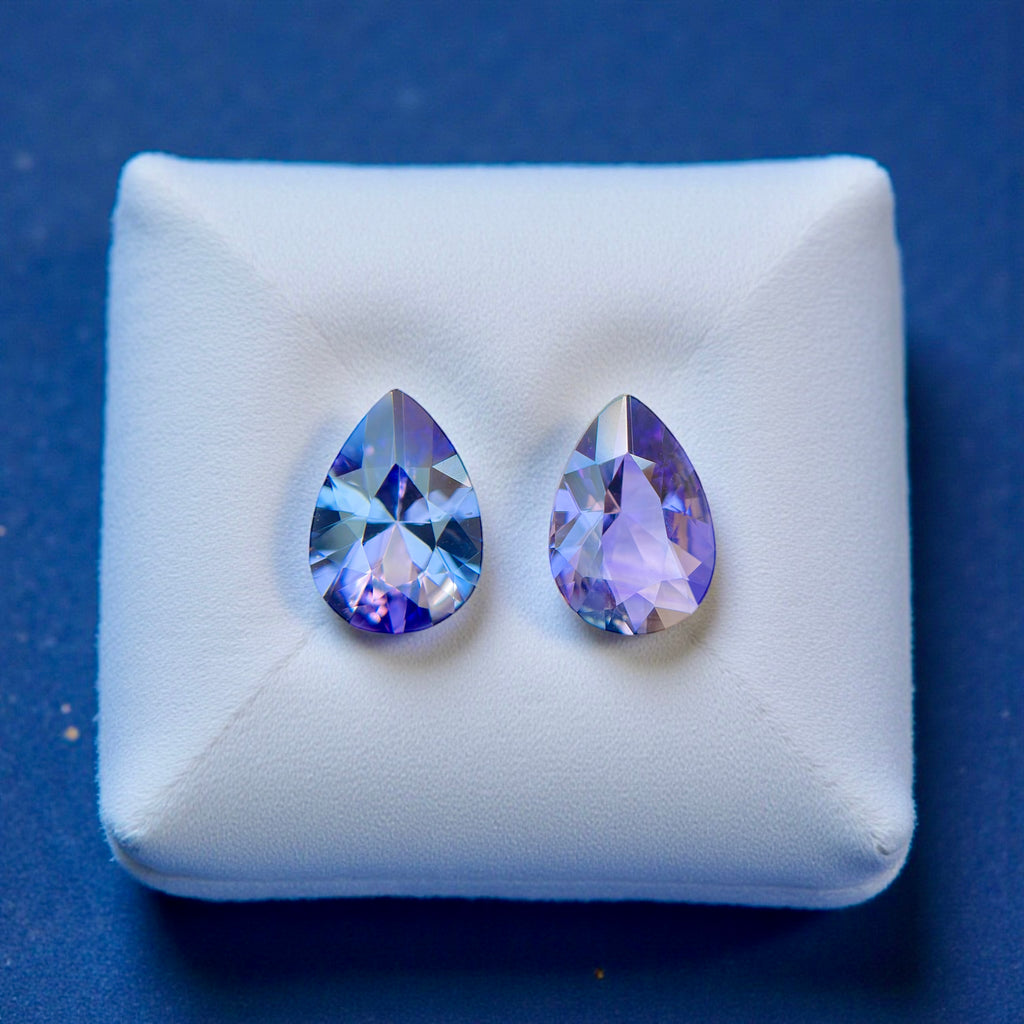 5.13 CT NO HEAT TANZANITE AMAZING PAIR WITH INTENSE PURPLE COLOR