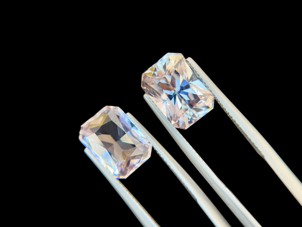 12.41 CT NO HEAT TANZANITE AMAZING PAIR WITH INTENSE PINK COLOR