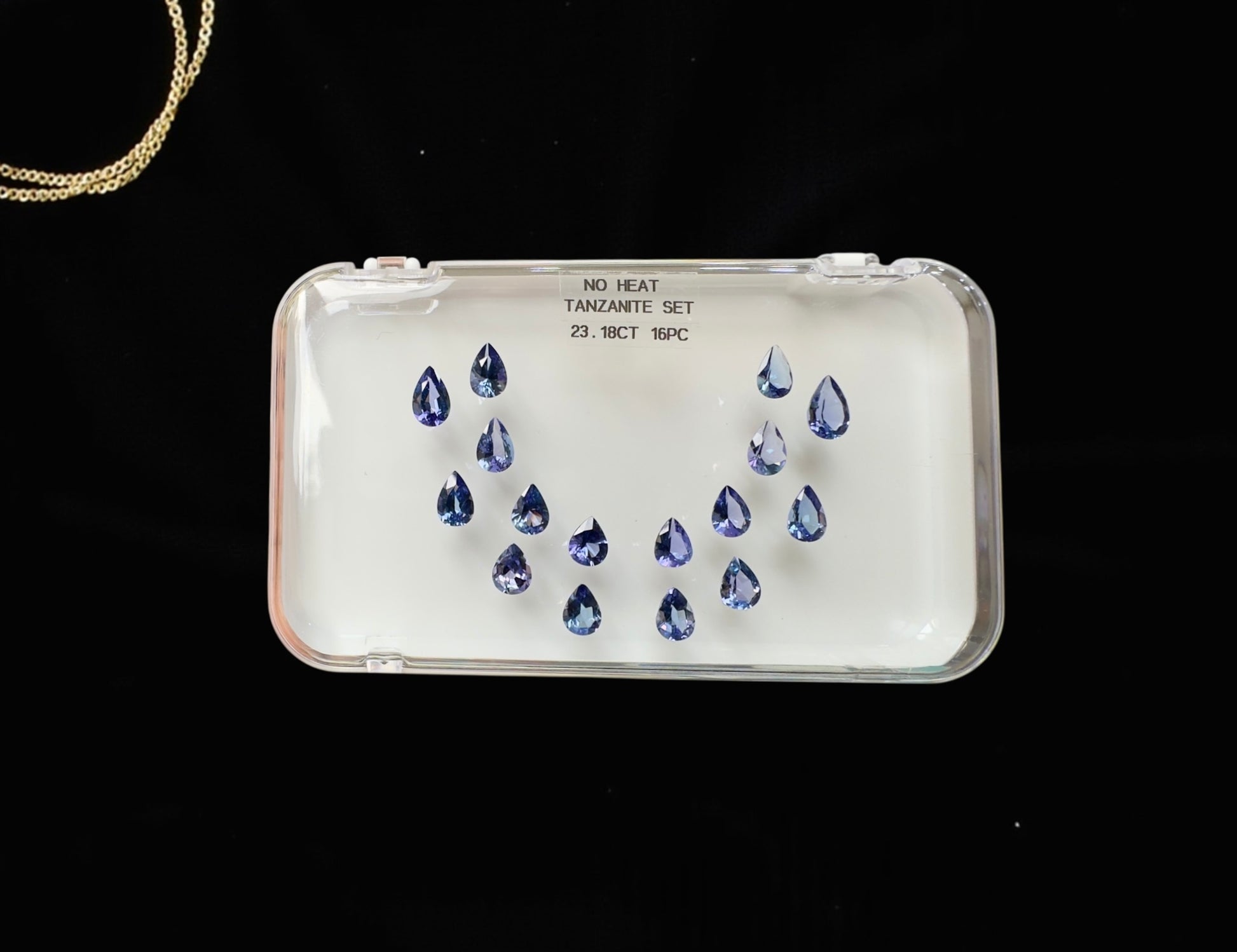 23.18 CT NATURAL NO HEAT PEAR SHAPE TANZANITE SET