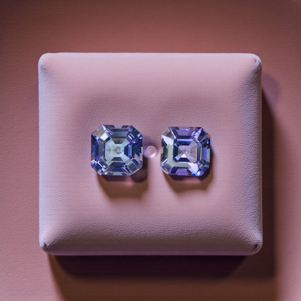 5.00 CT NO HEAT TANZANITE AMAZING PAIR WITH INTENSE BLUE COLOR