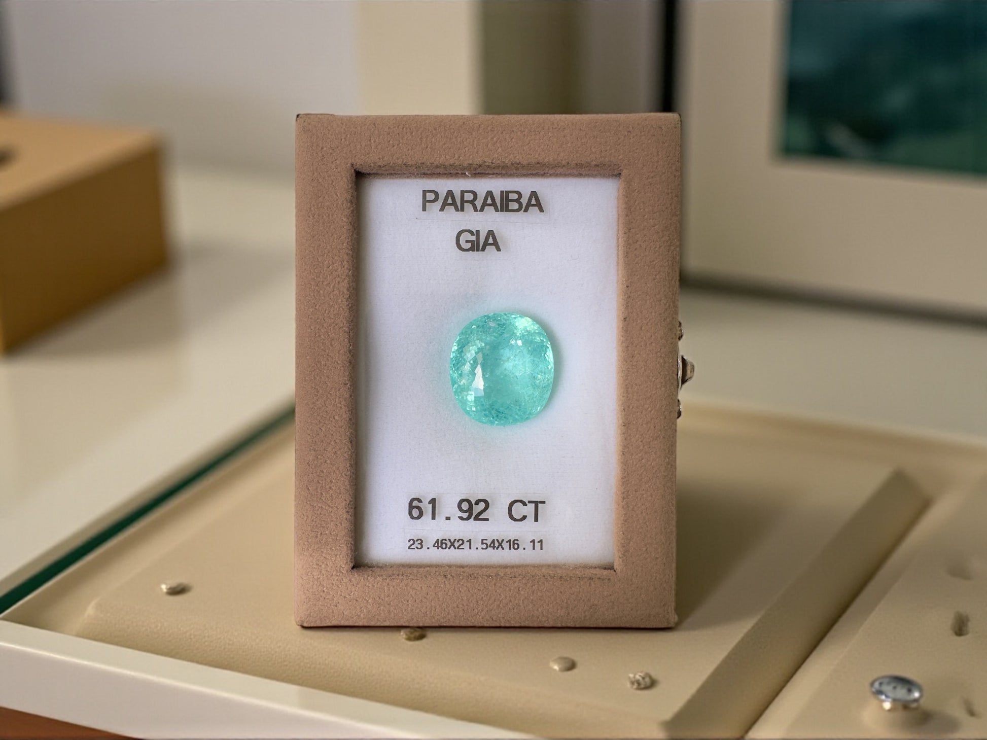 61.92 CT NEON BLUE NATURAL PARAIBA TOP QUALITY