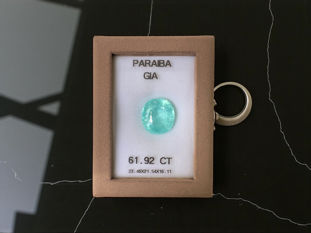 61.92 CT NEON BLUE NATURAL PARAIBA TOP QUALITY