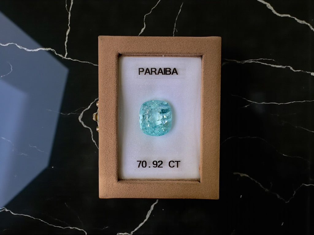 70.92 CT NEON BLUE NATURAL PARAIBA TOP QUALITY