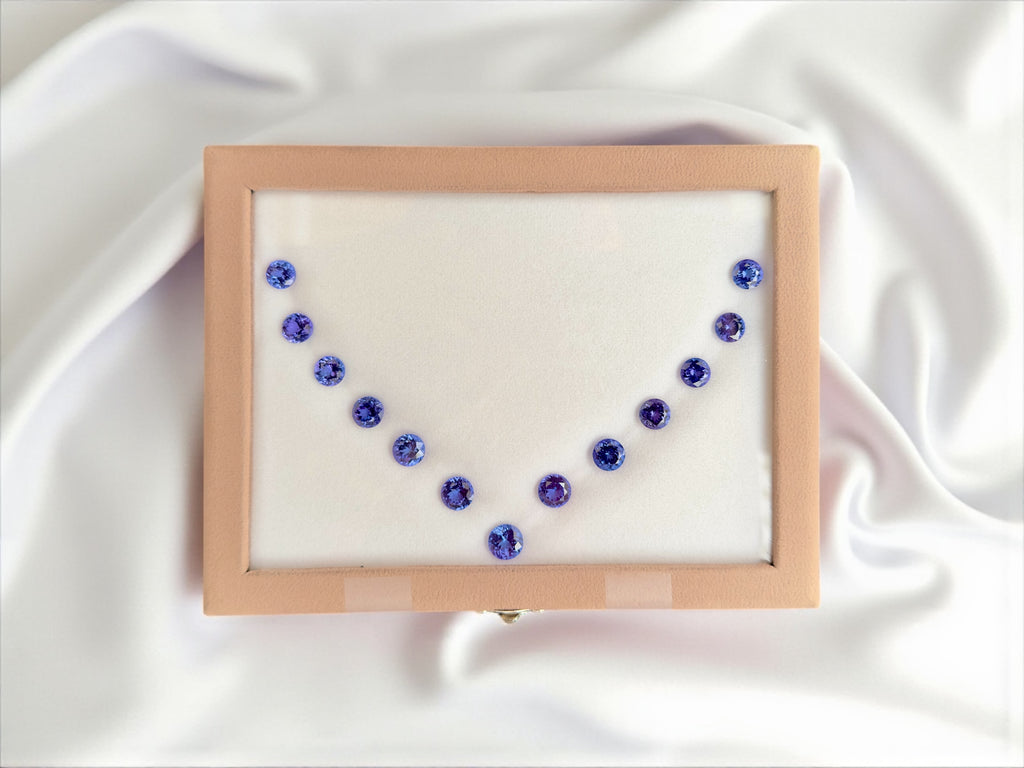 41.22 CT NATURAL TANZANITE ROUND SHAPE TANZANITE SET