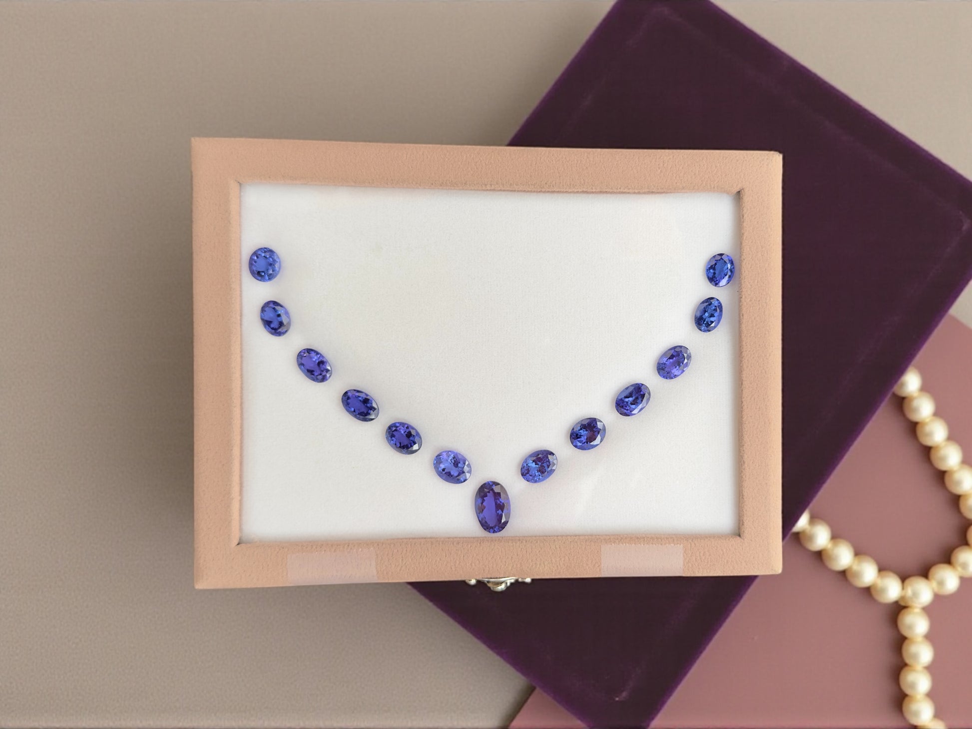 53.58 CT NATURAL  TANZANITE OVAL SHAPE TANZANITE SET