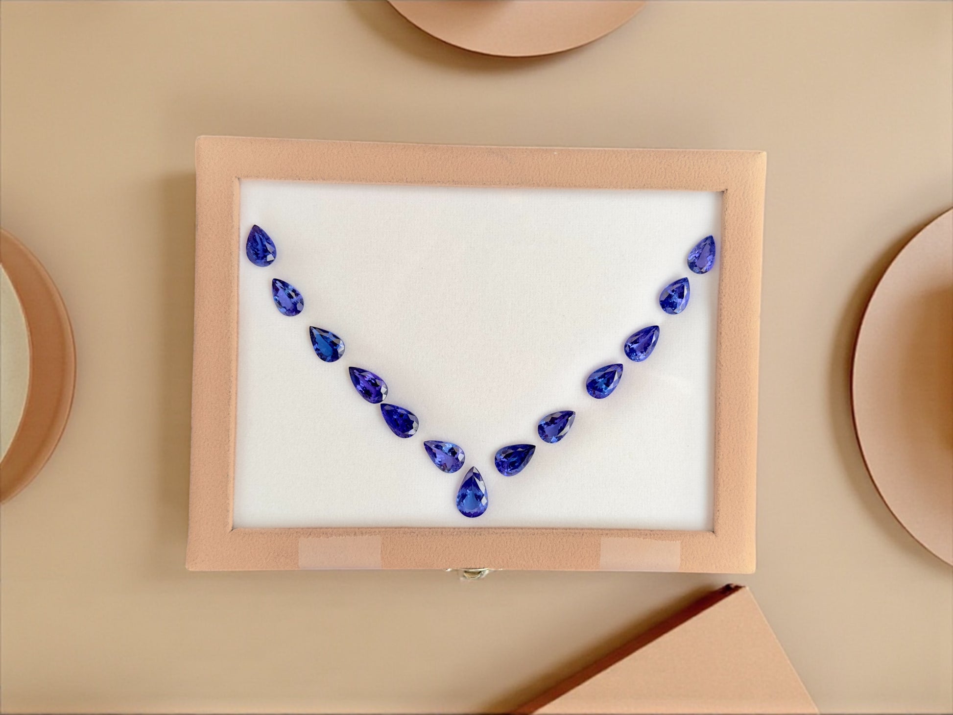 59.98 CT NATURAL TANZANITE  PEAR SHAPE SET
