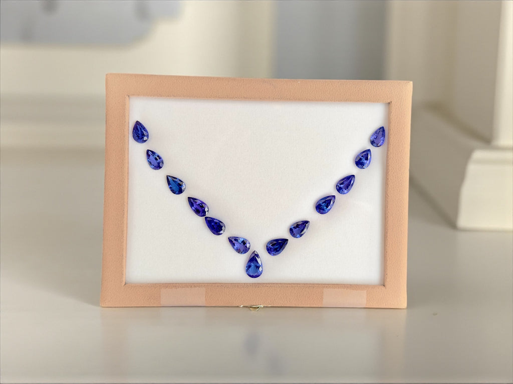 59.98 CT NATURAL TANZANITE  PEAR SHAPE SET