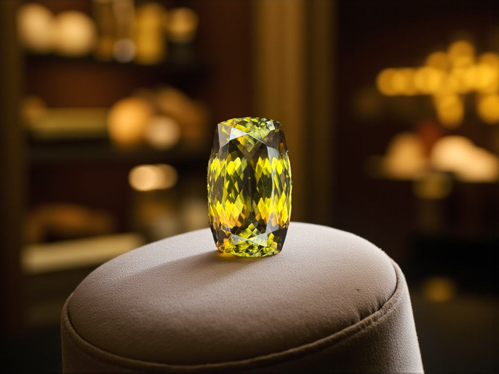 5.87 CT NATURAL TANZANITE WITH INTENSE YELLOW COLOR