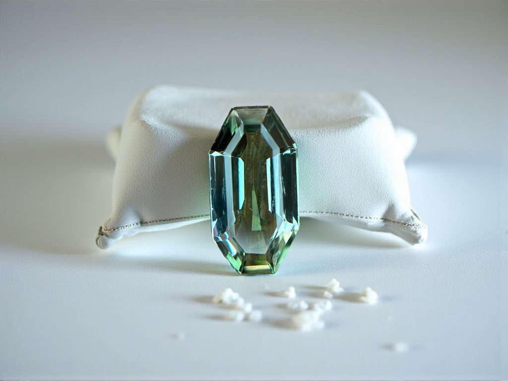 3.66 CT NATURAL TANZANITE WITH INTENSE GREEN COLOR