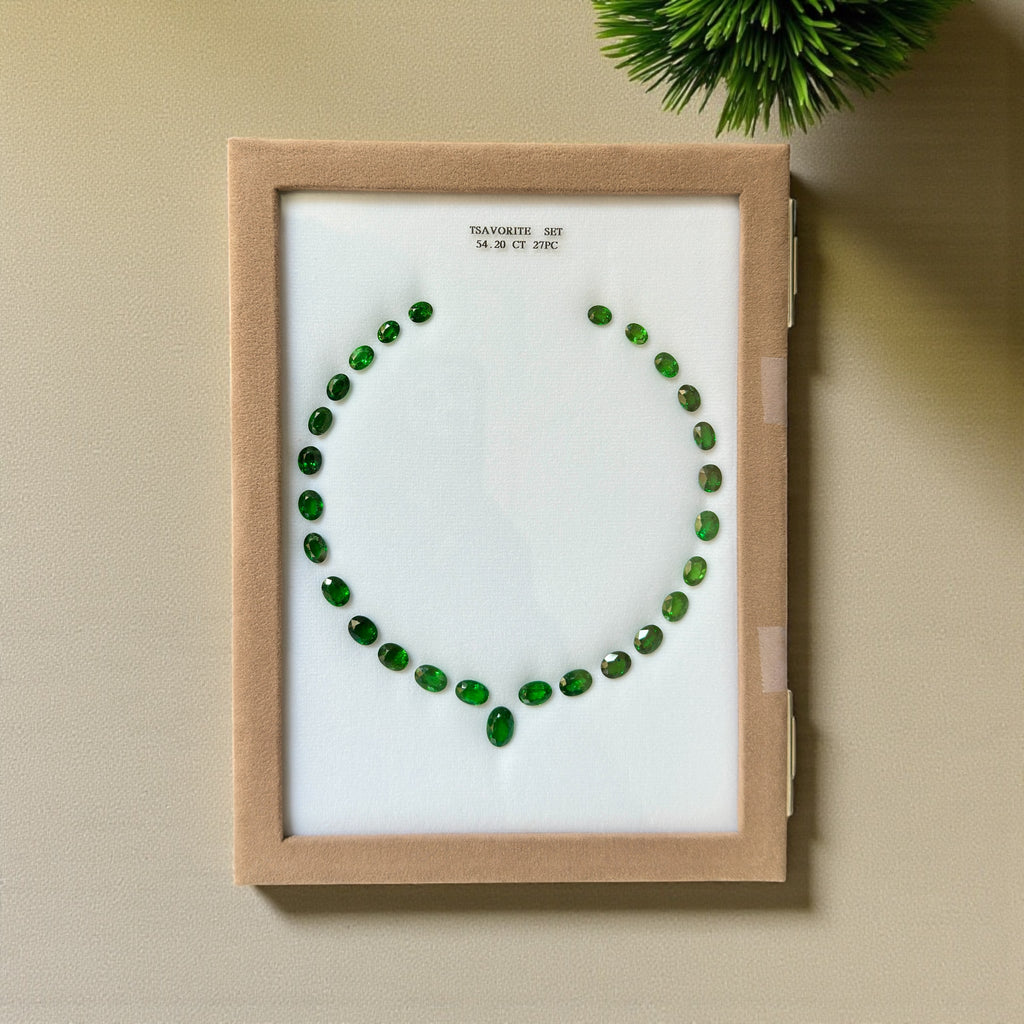 54.20 CT NATURAL TSAVORITE OVAL SHAPE SET