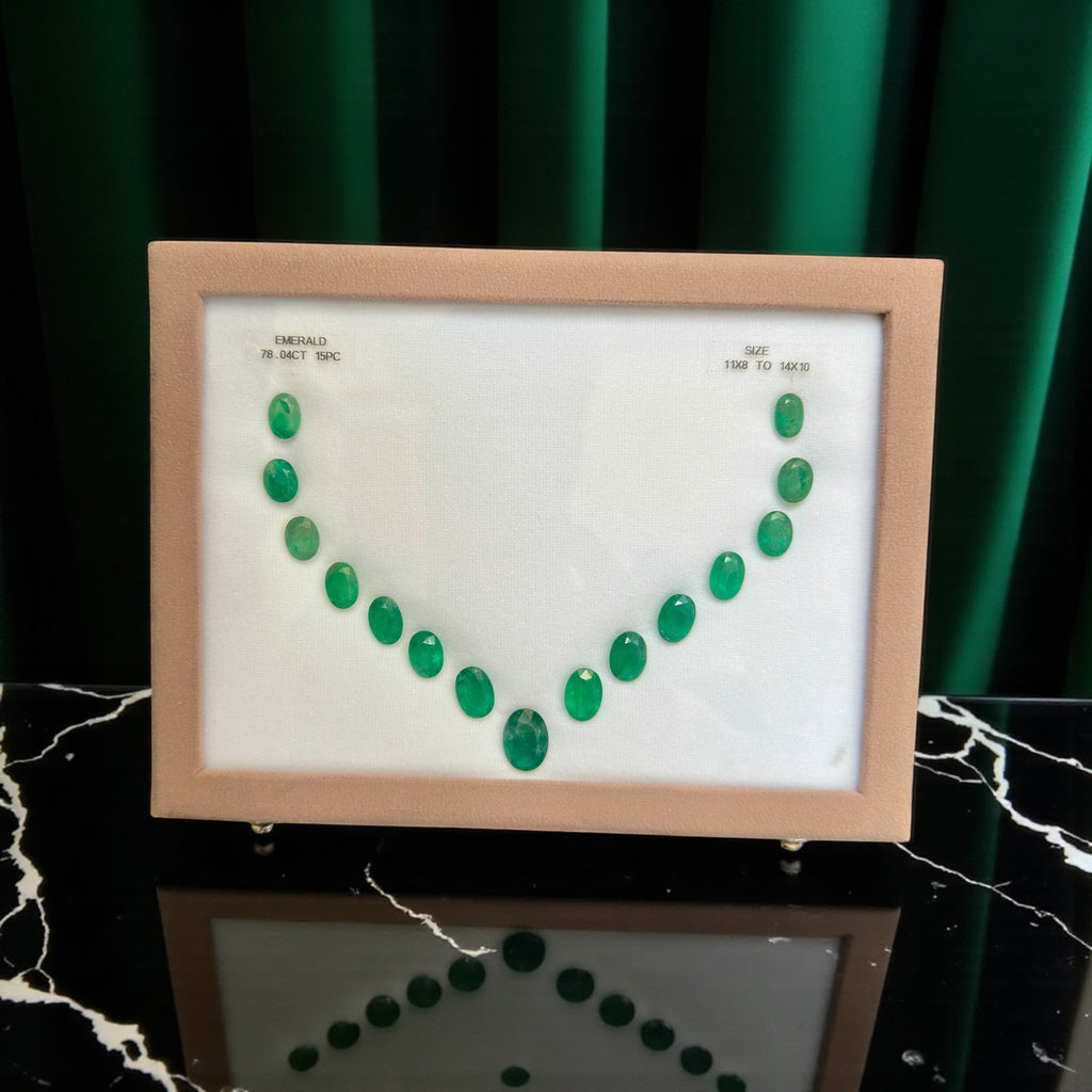 29.27 CT NATURAL EMERALD OVAL SHAPE SET
