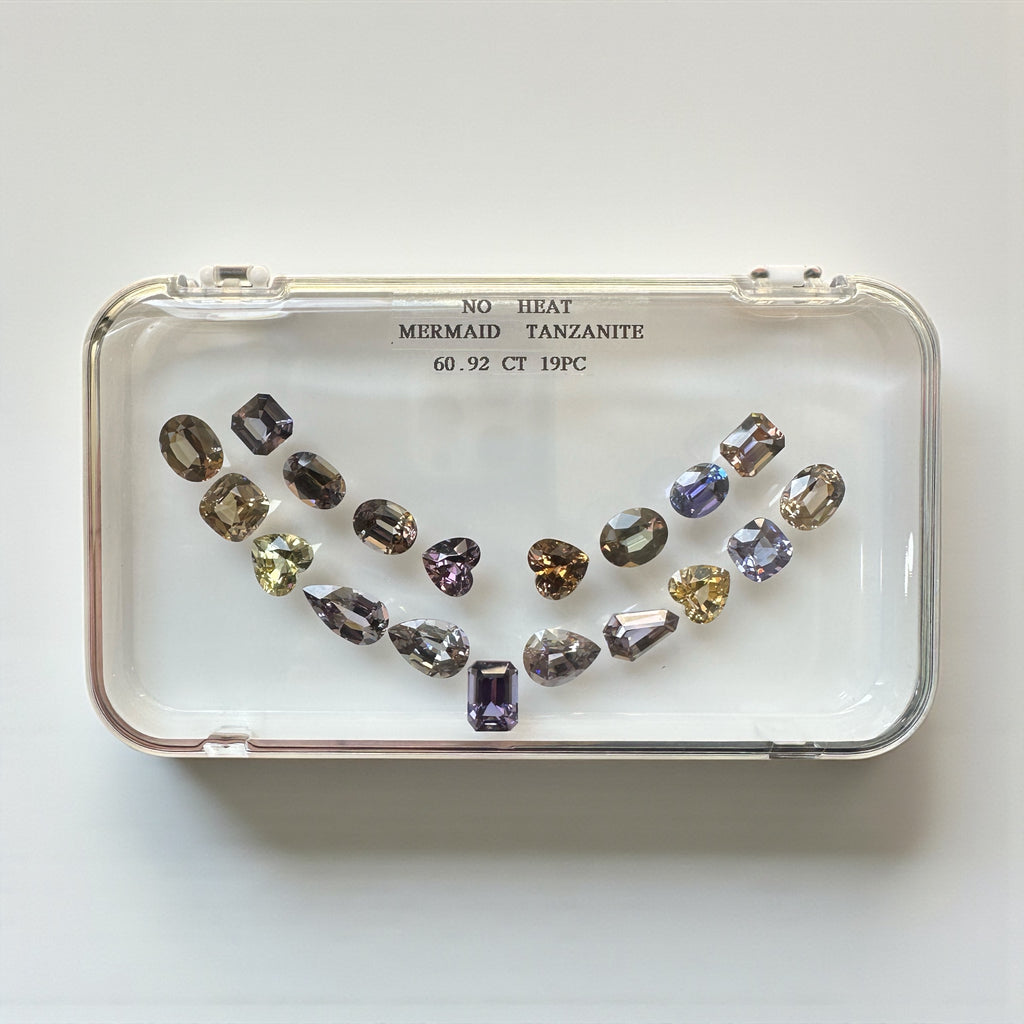 60.92 CT NATURAL NO HEAT MERMAID TANZANITE SET